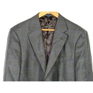 Brooks Brothers 346 100% Wool 2 Button Plaid Houndstooth Blazer Men's 44R